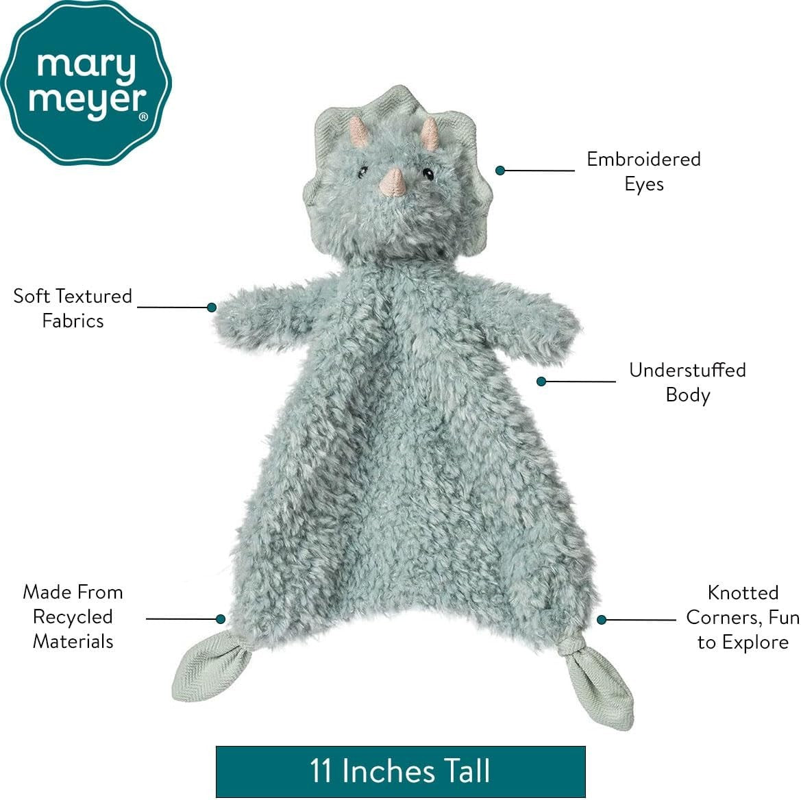Mary Meyer Lovey for Babies Again Friends Soft Snuggle Toy, 11-Inches, Dinosaur