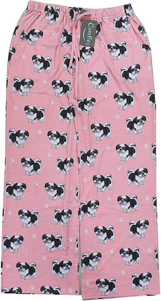 Shih Tzu Unisex Lightweight Cotton Blend Pajama Bottoms- Medium