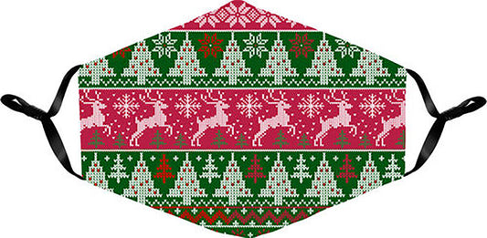 Spoontiques Fun Holiday Face Mask, Washable, Adjustable Ear Straps, Ugly Sweater