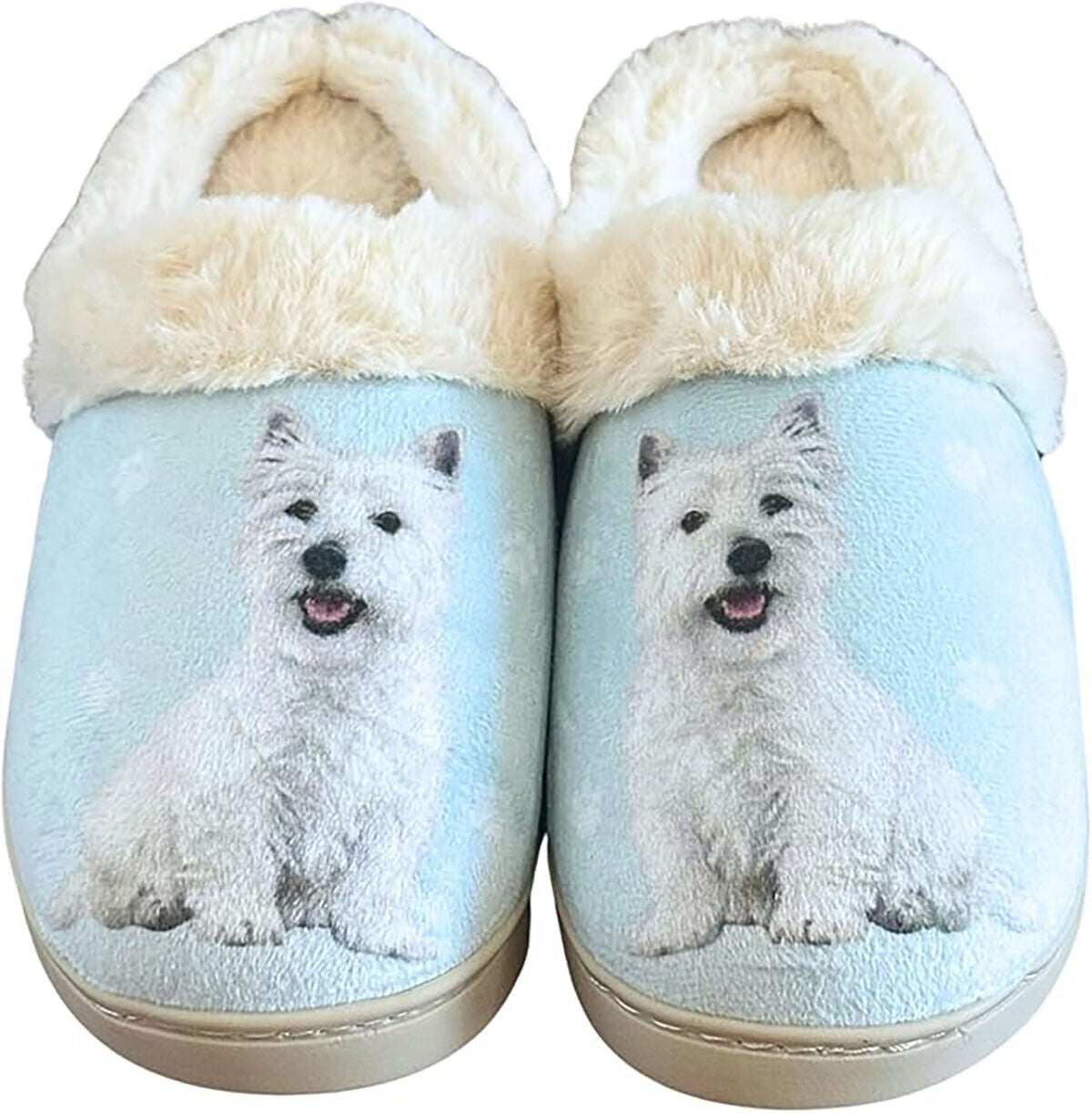 E&S Pets Westie Snugg Slippers for Pet Lovers - Fuzzy Memory Foam, S/M