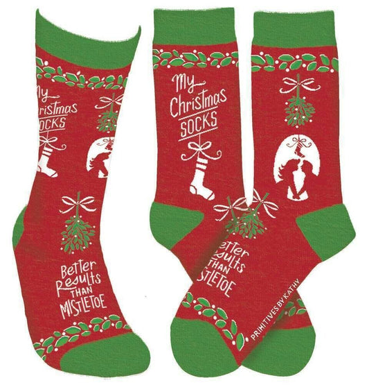 Primitives By Kathy Socks - My Christmas Socks, Red, One Size