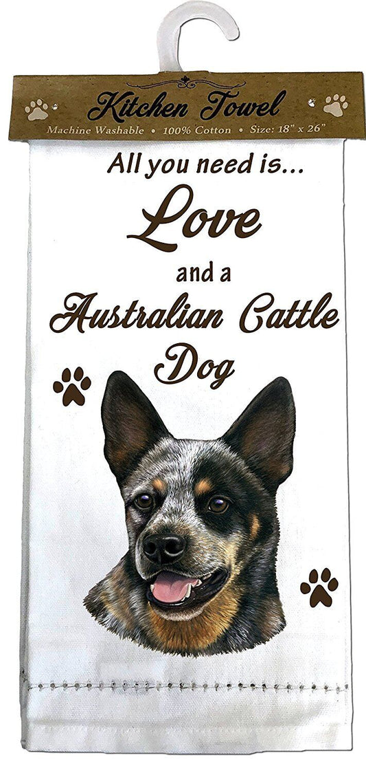 E&S Pets 700-90 Australian Cattle Kitchen Towel, Off-white
