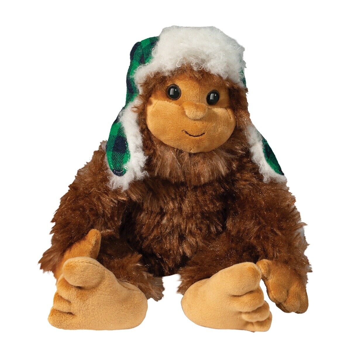 Douglas Toys Sasquatch with Green Bomber Hat Plush Stuffed Animal Toy, 9"