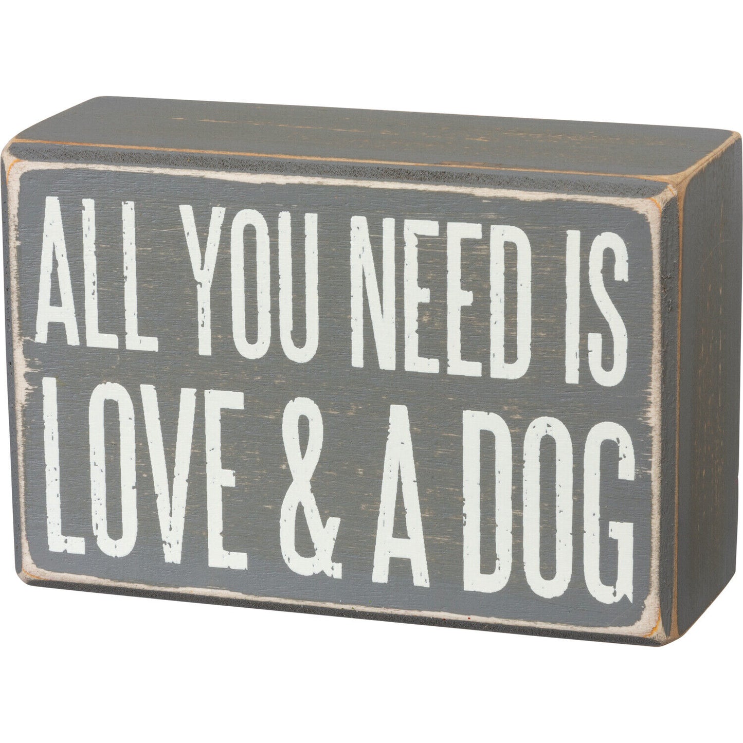 Primitives by Kathy Box Sign/Sock Set - All You Need is Love and a Dog