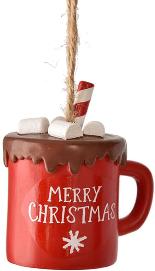 Midwest-CBK Merry Christmas Hot Cocoa Mug with Marshmallows Ornament, 3"