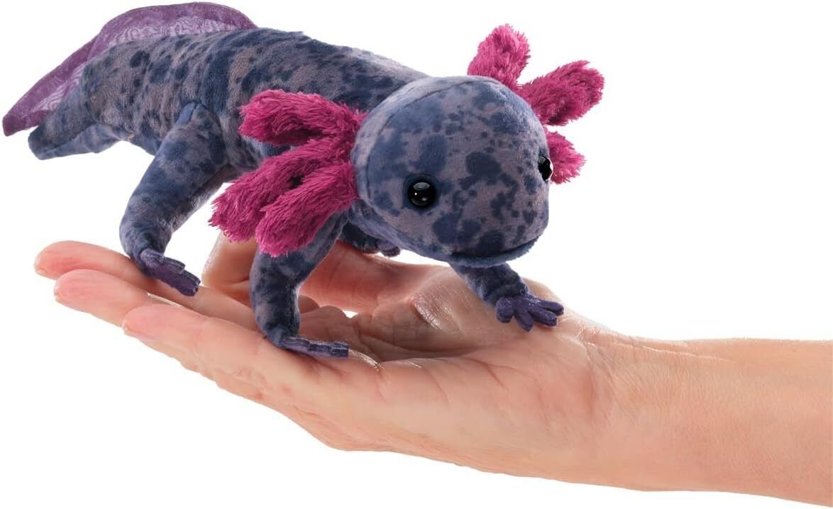 Folkmanis Black Axolotl Finger Puppet, 8.5"