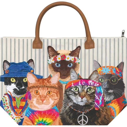 Paperproducts Design Groovy Cats Cotton Canvas Tote Bag