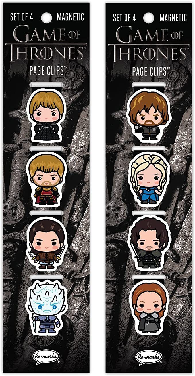 Re-marks Game of Thrones Illustrated Magnetic Page Clips, 2 packs, Set of 8