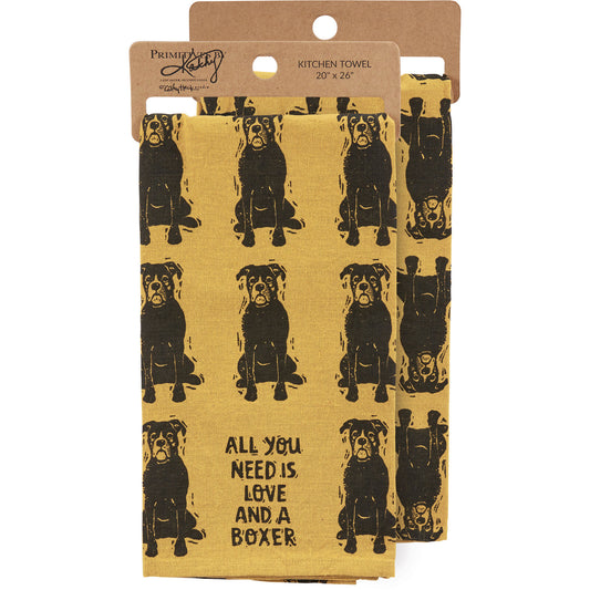 Primitives by Kathy Kitchen Towel - All You Need Is Love And A Bulldog