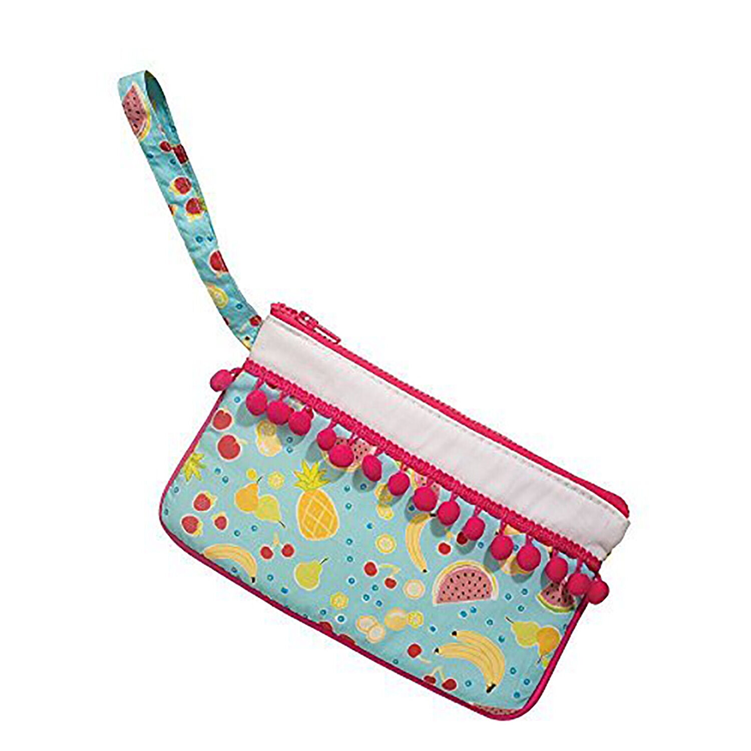 Douglas Fun Fruit Wristlet with Tiny Pom Poms for Girls , 7" x 4.5"