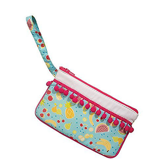 Douglas Fun Fruit Wristlet with Tiny Pom Poms for Girls , 7" x 4.5"