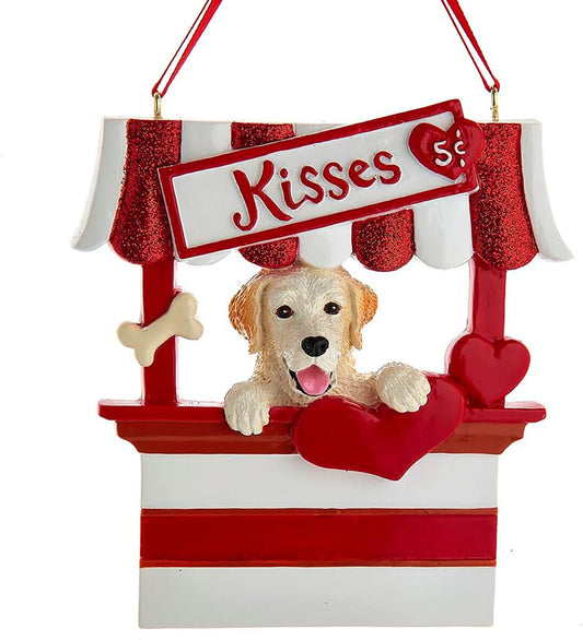 Kurt Adler Yellow Labrador Retriever Kissing Booth Christmas Tree Ornament - 4"