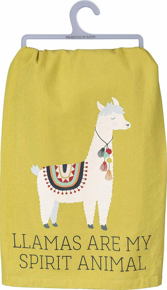Primitives by Kathy Dish Towel - Llamas Are My Spirit Animal