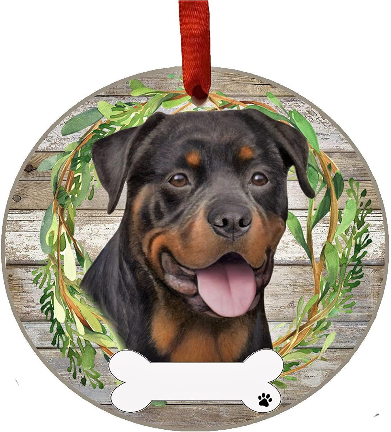 Rottweiler Ornament - E&S Pets, DIY Personalizable, Ceramic Round Ornament