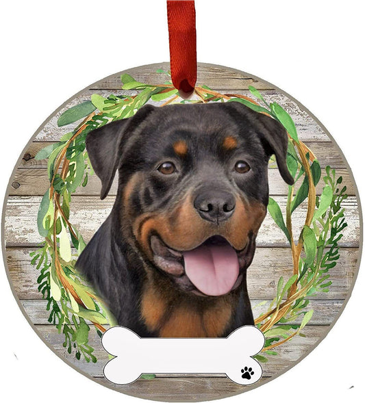 Rottweiler Ornament - E&S Pets, DIY Personalizable, Ceramic Round Ornament