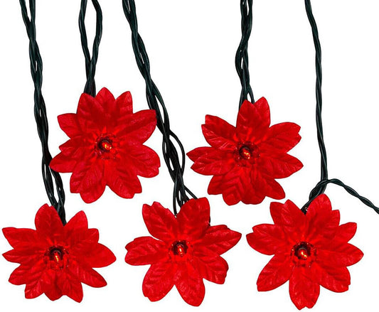 Kurt Adler 20-Light Red Poinsettia Light Set