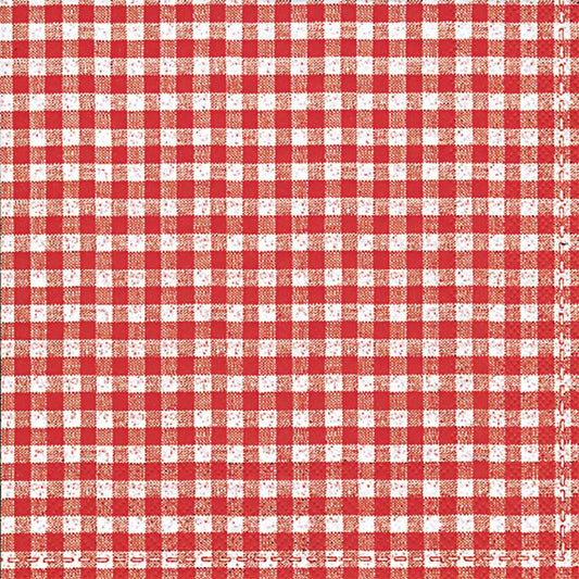 Celebrate the Home Vichy Bavaria 3-Ply Paper Cocktail Napkins, 20, Red Gingham