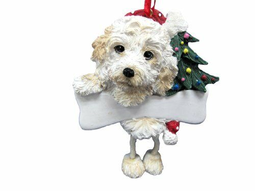 Cockapoo Ornament with "Dangling Legs" Hand Painted and Easily Personalized