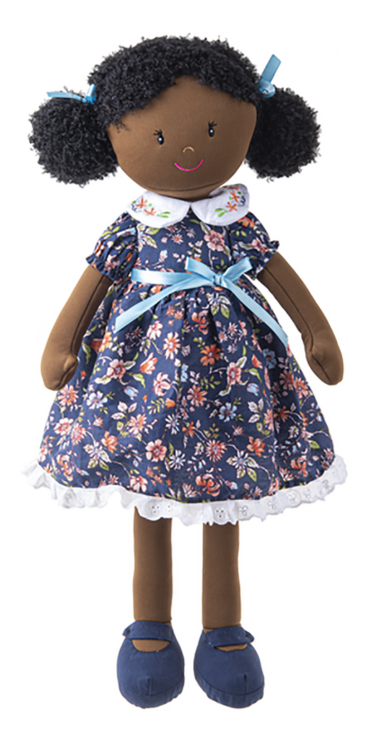 Ganz Cora Ethnic Rag Doll with Black Curly Hair, 20" H