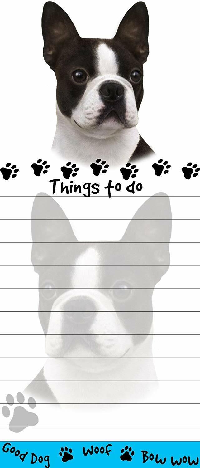 "Boston Terrier Magnetic List Pads" Uniquely Shaped Sticky Notepad