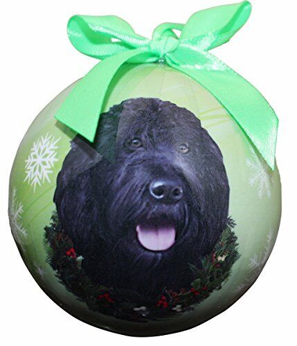 "Labradoodle Black Christmas Ornament" Shatter Proof Ball Easy To Personalize