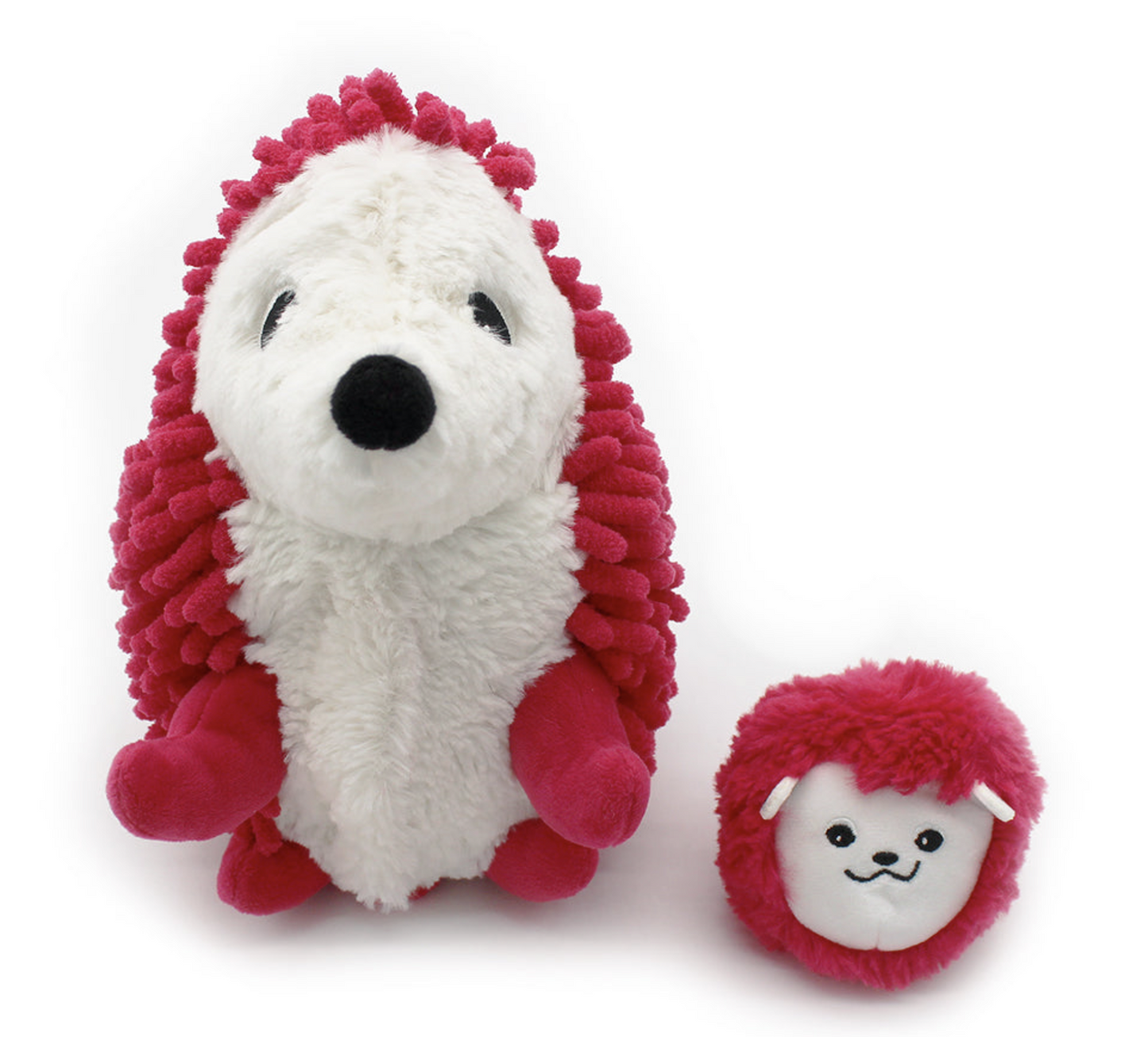 Les Deglingos Piktou Hedgehog with Baby - Beetroot Plush Stuffed Animal Toy, 11"