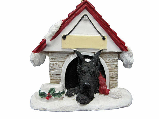 Great Dane, Black Doghouse Ornament Hand Painted Easily Personalized