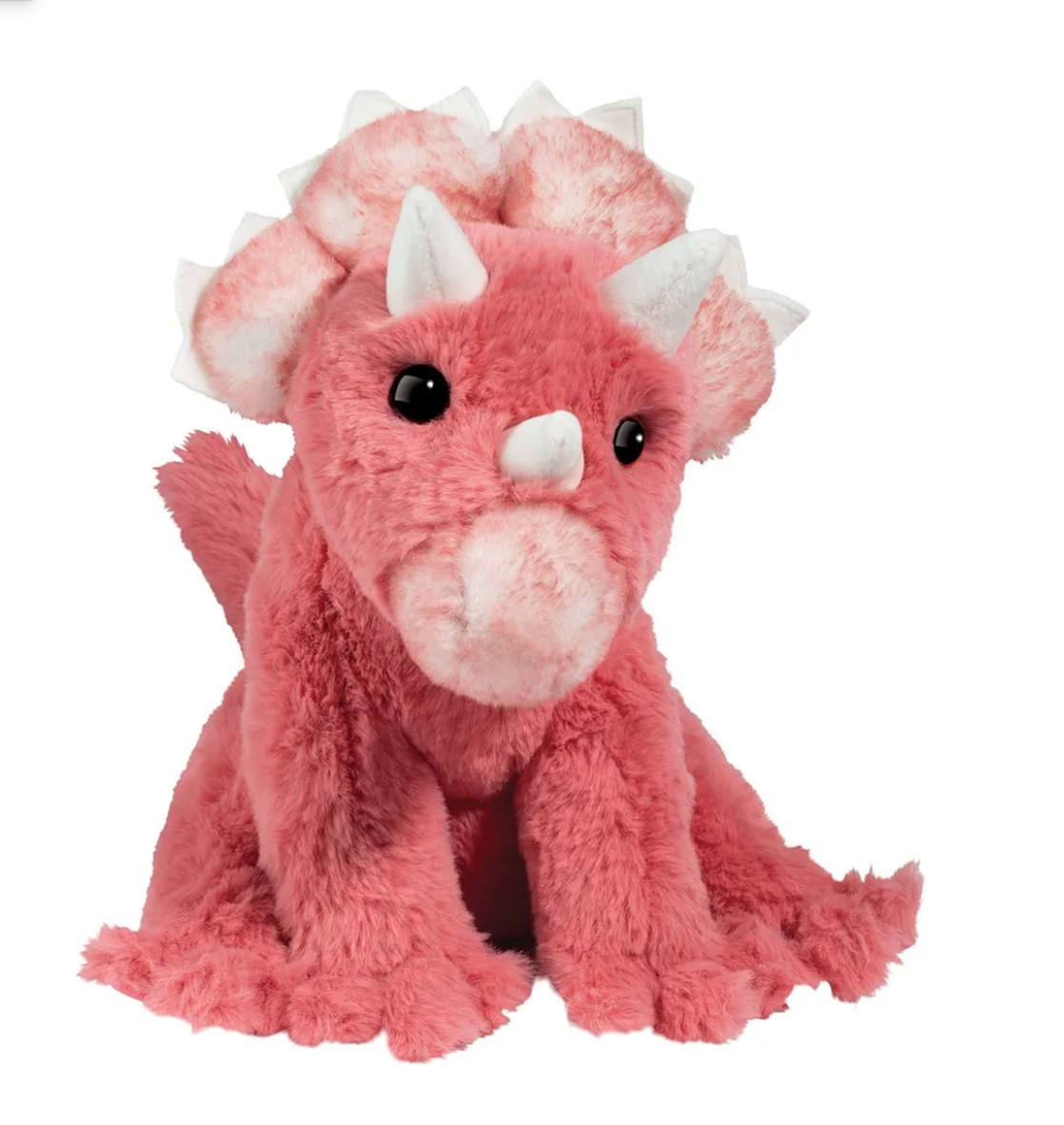 Douglas Tracie Soft Pink Triceratops Dino Plush Stuffed Animal, 10" long