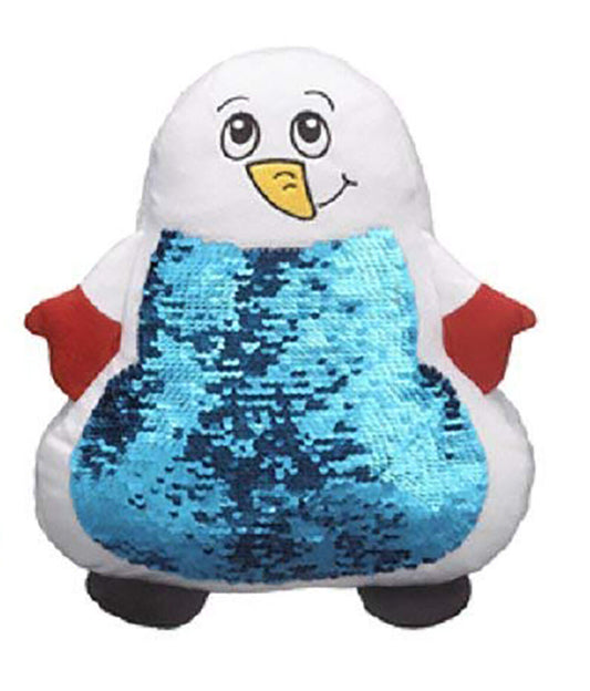 Ganz Holiday Sequin Pillow - Snowman 14"