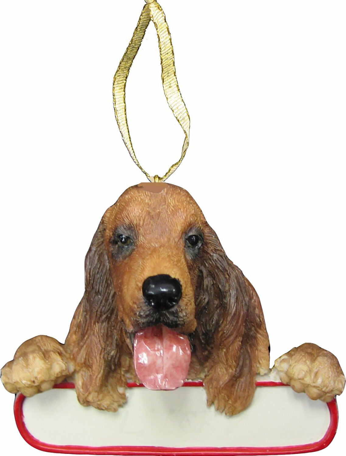 Irish Setter Ornament "Santa's Pals" With Personalizable Name Plate