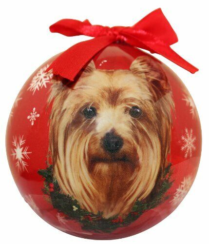 Yorkie Christmas Ornament Shatter Proof Ball Easy To Personalize