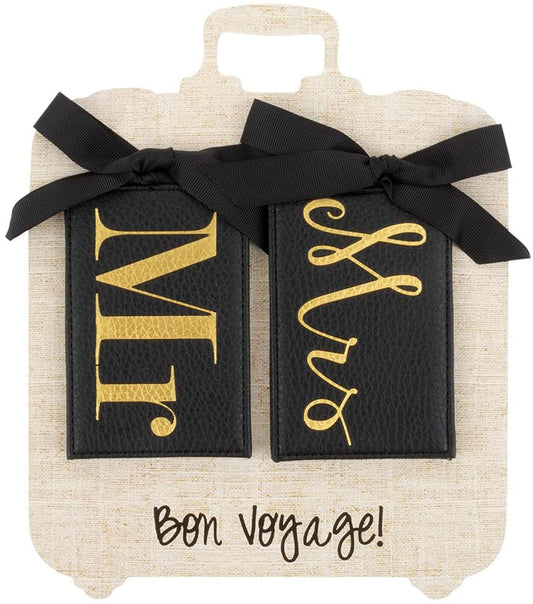 Mainstreet Collection Mr & Mrs Black Luggage Tag Set