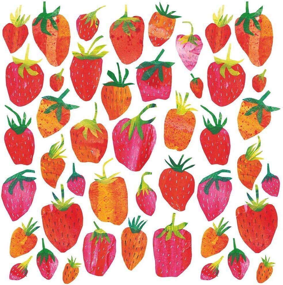 Paperproducts Design Strawberry Collage Beverage/Cocktail Paper Napkins,5"x5"