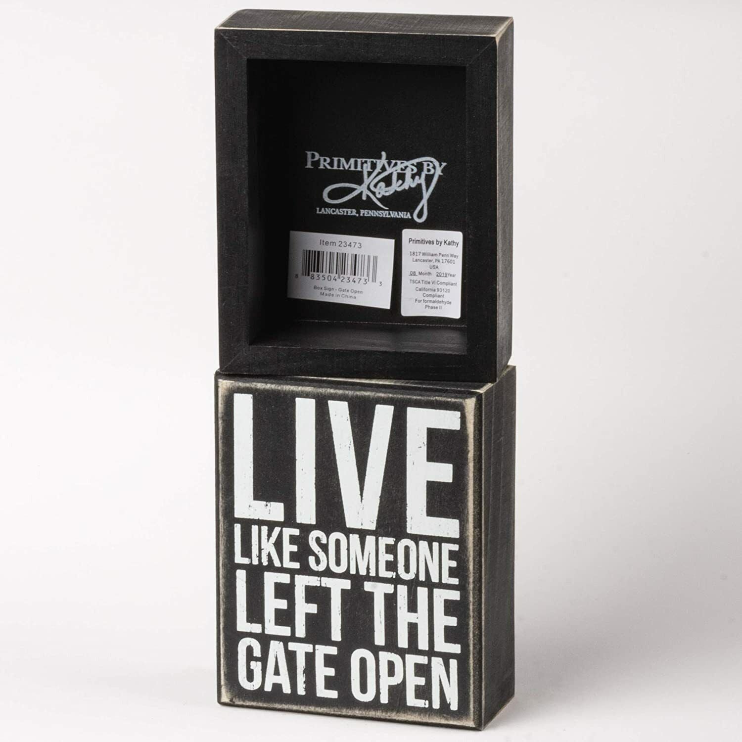 Primitives by Kathy Box Sign, 5 x 4-Inches, Live Like Someone Left Gate Open
