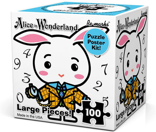 Re-marks Alice in Wonderland100 Large Piece Puzzle Cube - White Rabbit