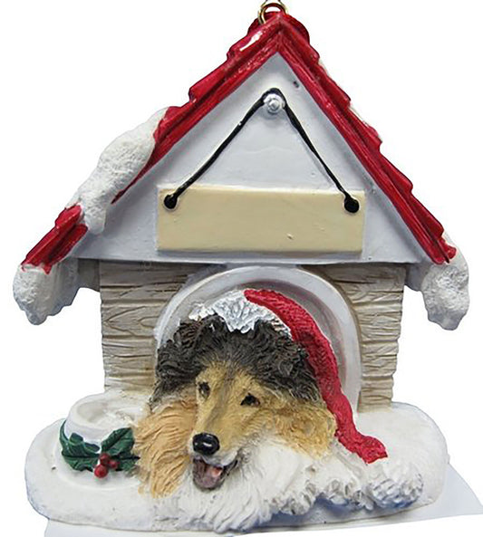 Collie Doghouse Ornament Hand Painted Easily Personalized