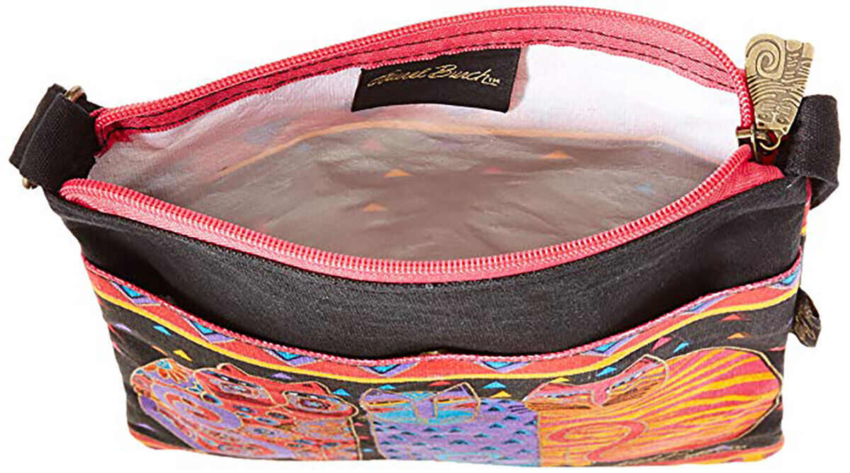 Laurel Burch Crossbody Purse Zipper Top, 10 by 10-Inch, Feline Friends
