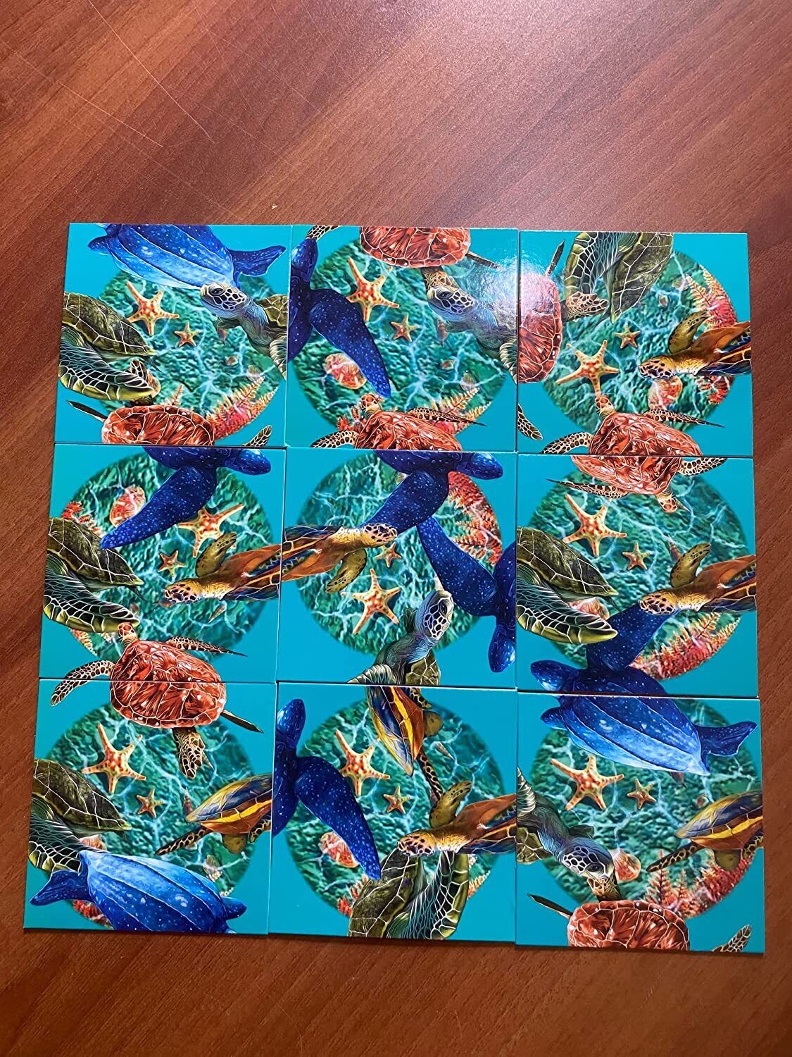 B Dazzle Sea Turtles Scramble Squares 9 Piece Puzzle