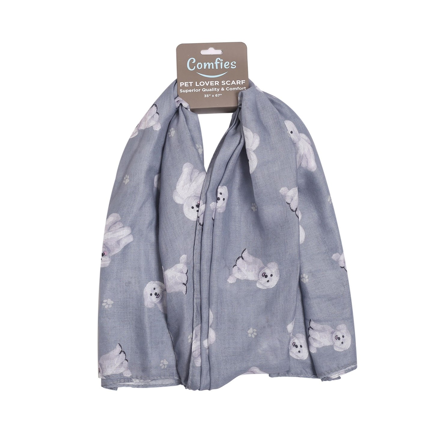 Bischon Frise Dog Lover Scarf - All-year-round scarf- Lightweight material, 67"