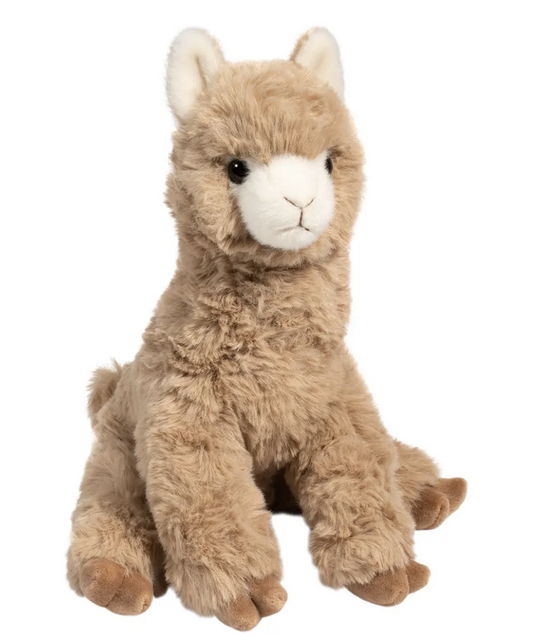 Douglas Pete Alpaca Plush Stuffed Animal Toy, 9" tall sitting