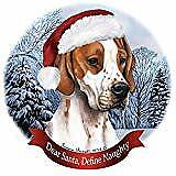 Holiday Pet Gifts English Pointer Red/White Dog Santa Hat Porcelain Ornament