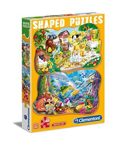 Clementoni Cute Farm and Ocean Animals Shaped 60-Piece Puzzle 2-Pack