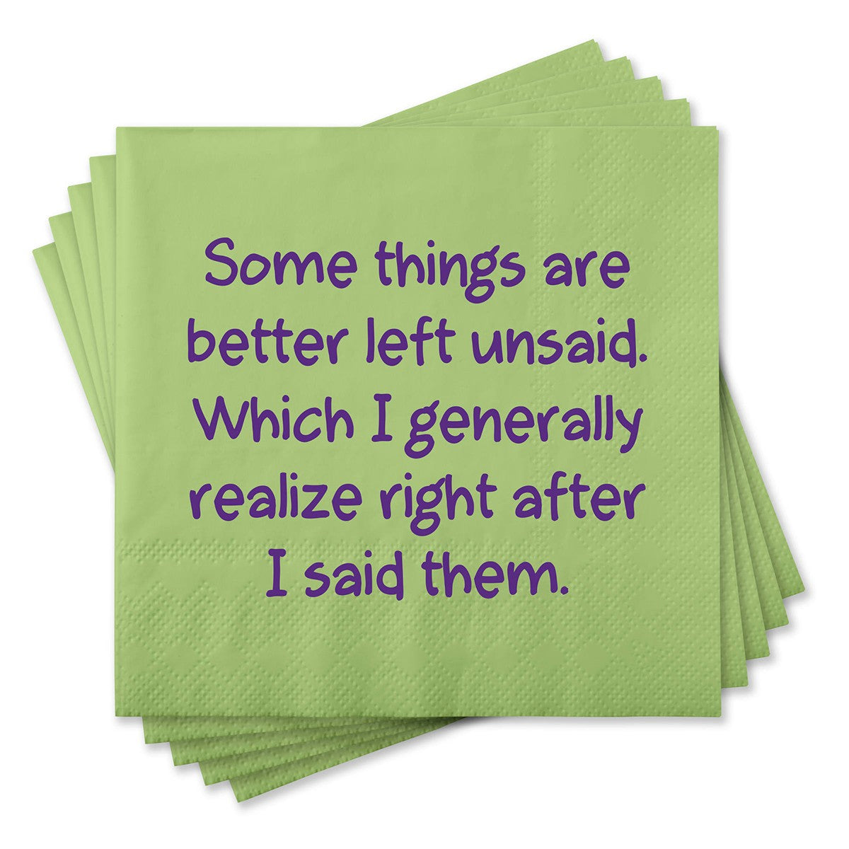 Chris's Stuff Decorative Beverage Paper Napkins, Set of 25, Better Left Unsaid