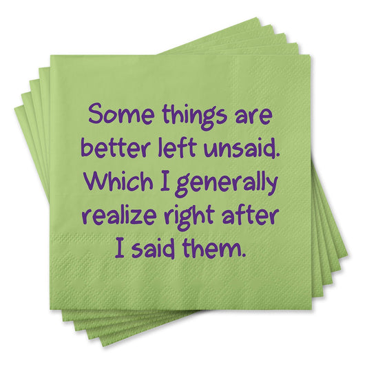 Chris's Stuff Decorative Beverage Paper Napkins, Set of 25, Better Left Unsaid