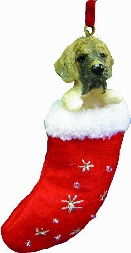 Mastiff Christmas Stocking Ornament with "Santa's Little Pals" Hand Painted