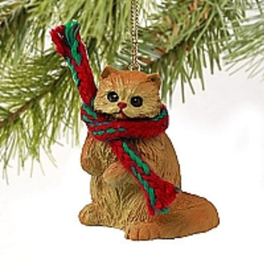 Red Persian Cat Tiny Miniature One Christmas Ornament - DELIGHTFUL!