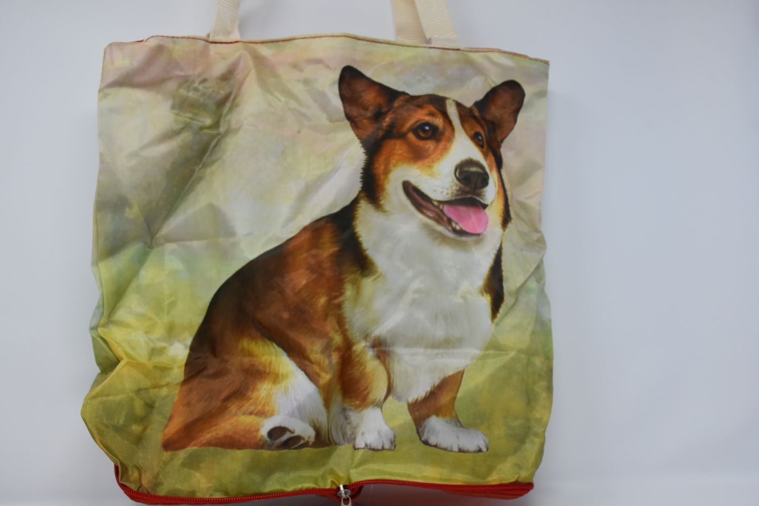 Welsh Corgi Foldable Tote Bag - Durable, Waterproof - Zippered Market Tote