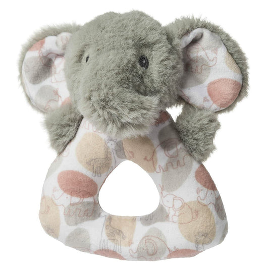 Mary Meyer Soft Ring Baby Rattle, 5-Inches, Grey Kalahari Elephant