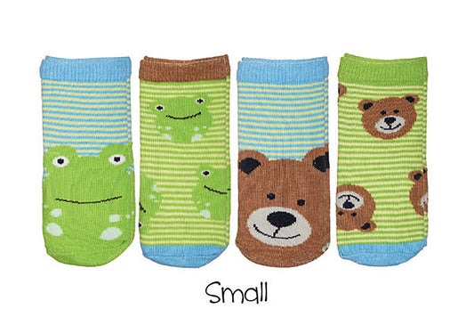 FlapJackKids Sock Safari Frog and Bear Baby Socks 8 Socks Size 0-12 Months