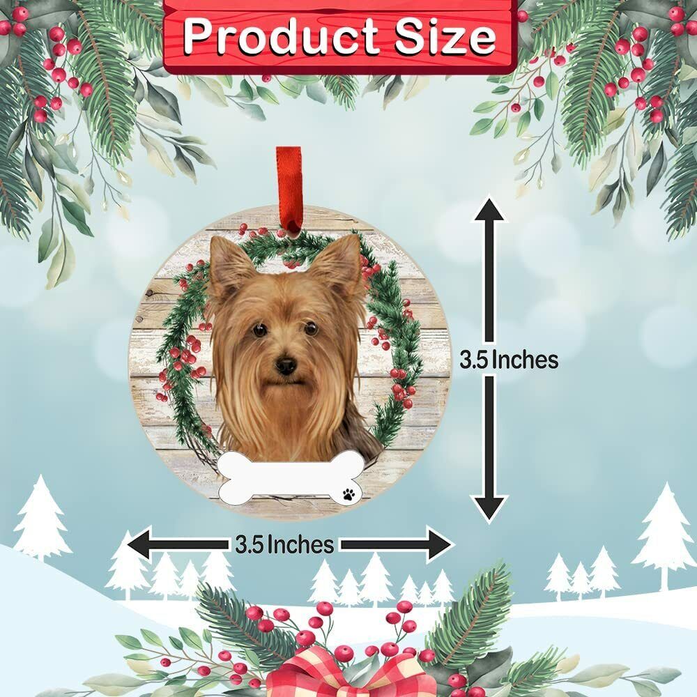 Yorkie Ornament - E&S Pets, DIY Personalizable, Ceramic Round Ornament